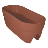 Bloomers Railing Planter with Drainage Holes – 24" Weatherproof Resin Planter – Brown   555614214